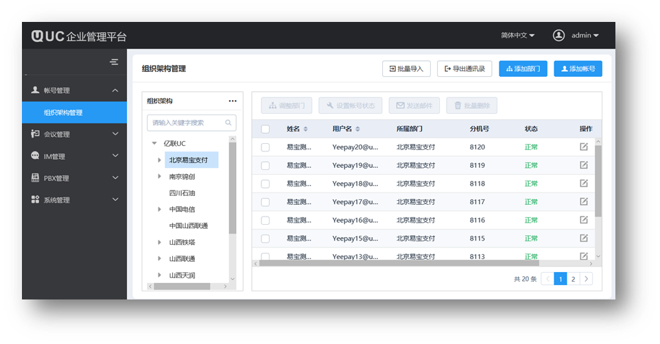 亿联视频会议系统管理员功能 会议管理平台