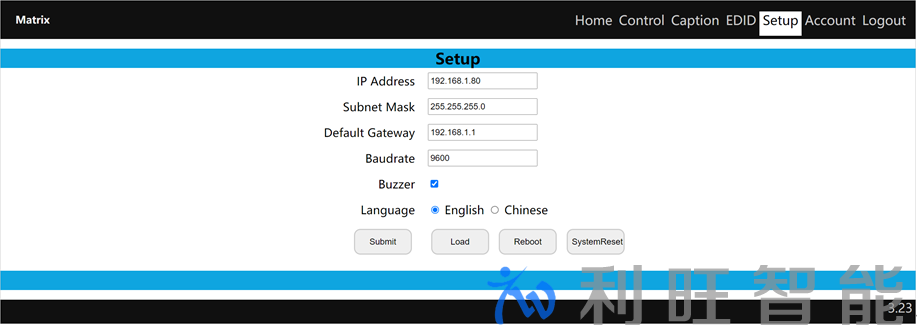 Kuntong坤通专业矩阵Setup界面