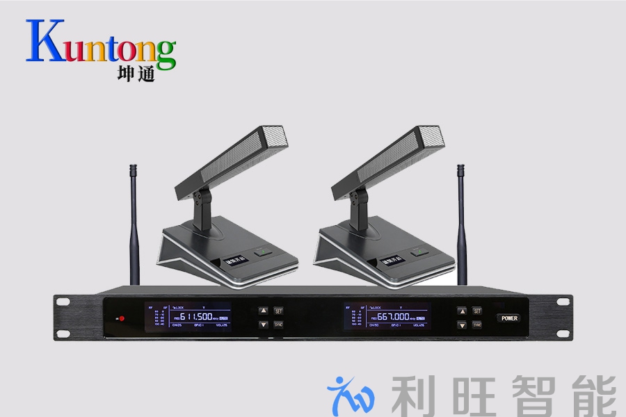 Kuntong坤通品牌KTM-FWM-U802 U段一拖二无线真分集方杆话筒